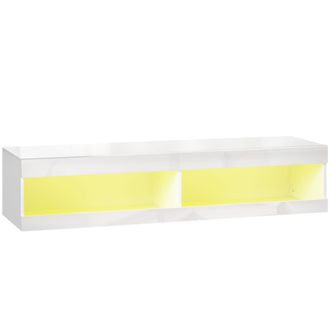 HOMCOM Mueble tv suspendido 140x40x30 cm blanco brillante