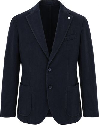L.B.M. 1911 Blue Single-Breasted Cotton Blazer