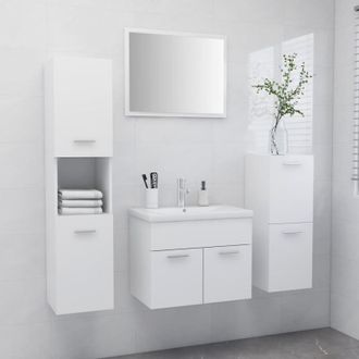 vidaXL Conjunto De Muebles De Ba&ntilde;o Aglomerado Blanco Vidaxl