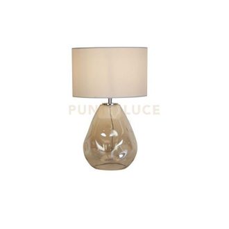 Searchlight Searchlight - Lampada da tavolo Devon 1Lt, vetro punzonato champagne con bianco sporco