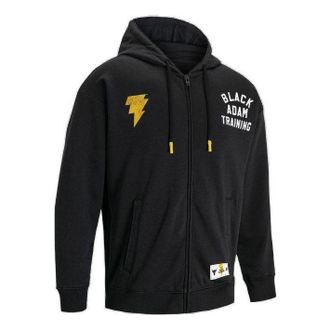 Under Armour Project Rock Black Adam Full Zip Rival Fleece Hoodie Black Yellow 1377749-001