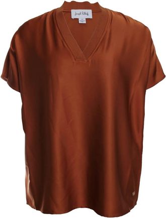 Joseph Ribkoff Womens Satin Boxy Top In Whiskey