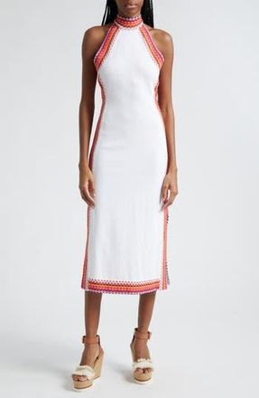 Ramy Brook Zoey Sleeveless Open Stitch Trim Dress in Ivory Multistripe Sweaters at Nordstrom Rack, Size X-Large