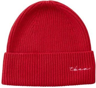 TBCo Cashmere & Merino Ribbed Beanie in Red at Nordstrom