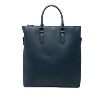 Louis Vuitton Pre-owned Tote Bags, male, Blue, Size: ONE SIZE Pre-owned Anton Taiga Leather Tote Bag
