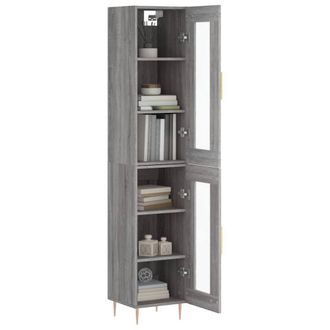 Berkfield Home Highboard Grey Sonoma 34.5x34x180 cm Engineered Wood