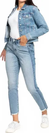 Judy Blue High Waist Vintage Wash Side Panel Jeans In Medium Denim