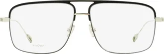 Rimowa RW50010U Rectangular Navigator Metal Eyeglasses - Black
