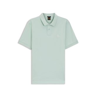 BOSS Stretch-cotton slim-fit polo shirt with logo patch