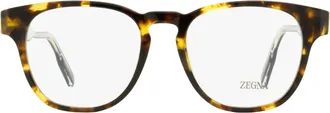 Ermenegildo Zegna EZ5261 Keyhole Square Eyeglasses - Havana