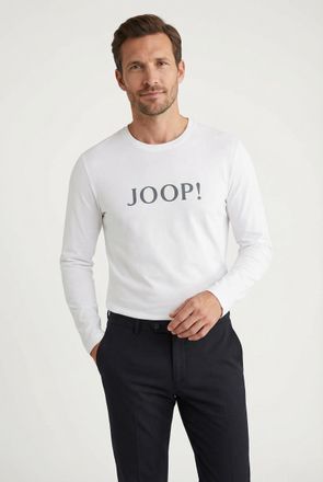 Joop Langarmshirt JOOP Comfort, Herren, Gr. XXL, weiss (wei&szlig;), Jersey, Obermaterial: 95% Baumwolle, 5% Elasthan, unifarben, comfort fit h&uuml;ftlang, Rundhals,