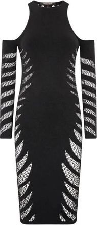 Roberto Cavalli Zebra Patroon Midi Jurk - Dames - Casual kleedjes - Zwart - ONE Size - Kleedjes
