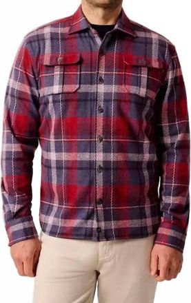 Johnnie-O Gustaf Stretch Knit Flannel Lodge Shirt In Malibu Red