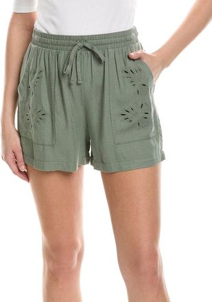 Splendid Cayden Embroidered Linen-Blend Short
