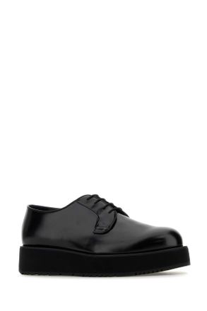 Prada Mens Black Leather Lace-Up Shoes Nero Vitello Scarpe Stringate