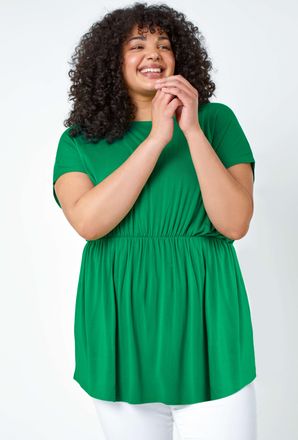 Roman Shirred Waist Tunic Top