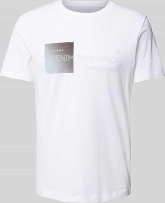 Tom Tailor Denim Regular Fit T-Shirt aus reiner Baumwolle in Weiss, Gr&ouml;&szlig;e XXL