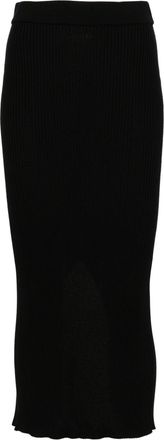 MRZ ribbed-knit midi skirt - women - Virgin Wool - S - Black