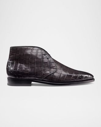 Stefano Ricci Men & apos;s Crocodile Leather Chukka Boots
