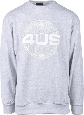Paciotti 4us Light Grey Graphic Cotton Sweatshirt