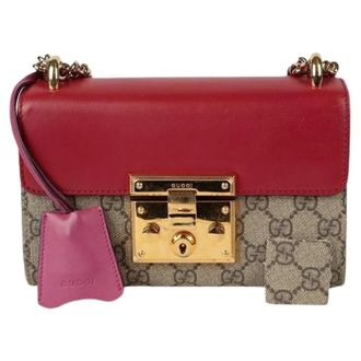 Gucci Pre-owned Mini Bags, female, Red, Size: ONE SIZE Pre-owned Padlock Small Chain Shoulder Crossbody Bag