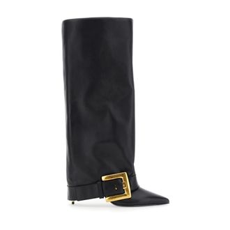 Balmain Heeled Boots, female, Black, Size: 6 US Black Leather Anthem Boots