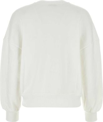 Alexander McQueen Womens White Cotton Sweatshirt Exterior: Felpe Sweater