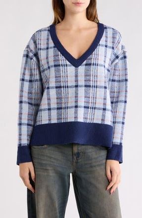 PacSun Eliza Plaid Sweater in Blue Plaid at Nordstrom Rack, Size X-Small