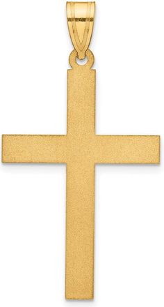 Diamond2Deal 14k Yellow Gold Sandblasted Cross Pendant