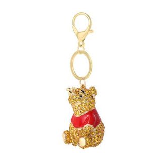 Disney Winnie the Pooh Crystal Pav&eacute; Crystal Bag Charm Keychain, Officially Licensed in Orange at Nordstrom
