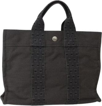 Herm&egrave;s Pre-owned Vintage Canvas Tote - Dames - Vintage Shopper - Grijs - ONE Size - Vintage