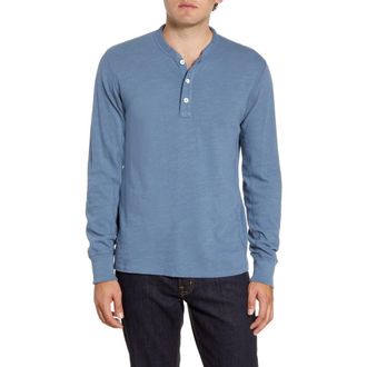 Rag & Bone Classic Slim Fit Henley in Smoke Blue at Nordstrom, Size X-Large