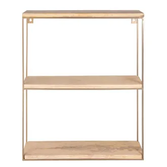 Maisons du monde Estanter&iacute;a de mango y metal dorado con 3 baldas