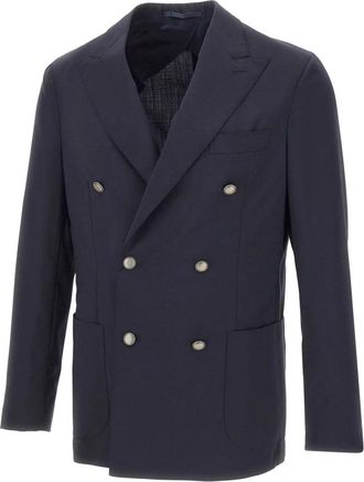 Barba Lello Blazer - Heren - Blazers - Blauw - L - Wol - Jassen