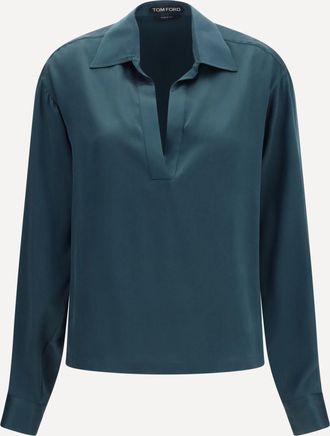 Tom Ford Camicia in seta con scollo a V profondo Woman 40