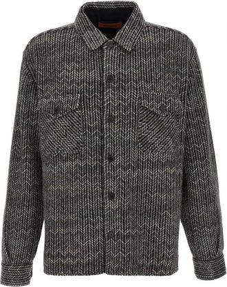 Missoni Caperdoni Overshirt - Heren - Casual Overhemden - Grijs - L - Katoen - Overhemden