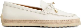 Tod's Raffia Weaving Leather Loafers With Laces Shoes