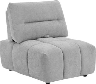 Vente-Unique Sillón reclinable en tela texturizada gris claro con respaldo ajustable APOLIU