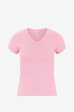 Flore Flore Schmales Kurzarm-T-Shirt mit V-Ausschnitt Jill Baby
