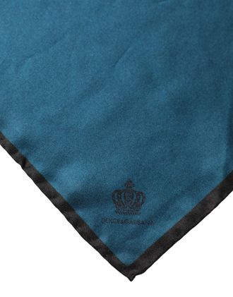 Dolce & Gabbana Mens Blue Silk Square Pocket Handkerchief Scarf