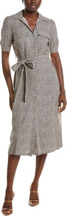 Nicole Miller Jade Linen-Blend Midi Dress