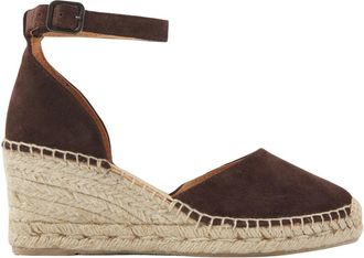 VIA VAI Flora Braid Espadrille - Dames - Sleehakken - Bruin - 37 EU - Leer - Schoenen