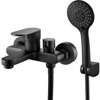 OEM Grifo Mezclador De Ba&ntilde;era Negro Con Ducha De Mano De 3 Chorros. Grifo Monomando De Ba&ntilde;era Con Soporte Y Manguera De 1,5 M