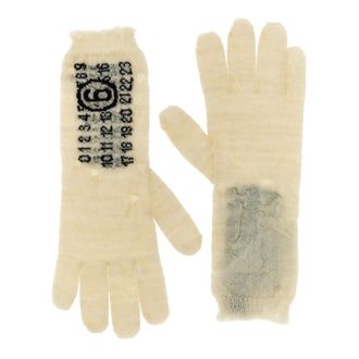 Maison Margiela Accessoires, Dames, Beige, M, Numeric Signature Gloves