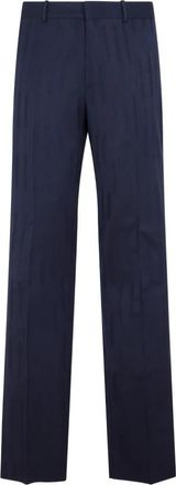 Off-white Shibori Jacquard Slim Pantalon - Heren - Straight fit broeken - Blauw - XL - Wol - Broeken