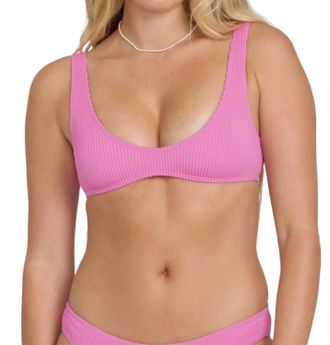 Billabong Summer High Scoop Tank Bikini Top In Party Pink