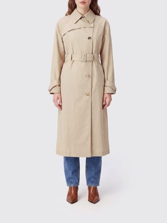 Sportmax Double-Breasted Cotton Blend Trench Coat