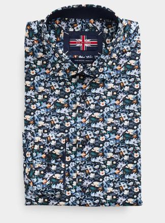 Soul of London Mens Spring flowers shirt Modern fit