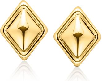 Ross-Simons 10kt Yellow Gold Puffed Diamond-Shaped Earrings