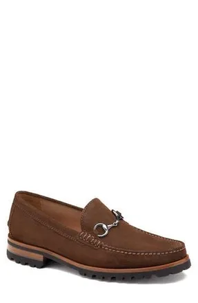 Johnston & Murphy Baldwin Lug Sole Bit Loafer in Brown Waxed English Suede at Nordstrom Rack, Size 10.5